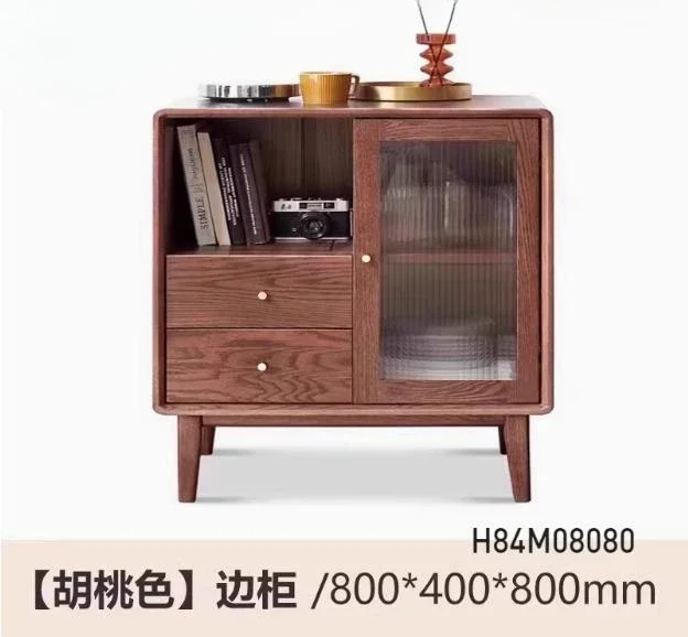 r8.11- solid wood TV cabinet Nordic simple home locker living room oak tea dining side cabinet