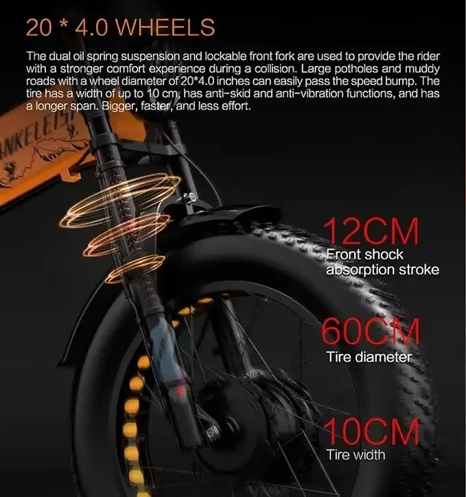 2026 Bicicleta eléctrica plegable de doble Motor, bici de montaña de 2000W, batería extraíble de 48V y 20Ah, 7 velocidades