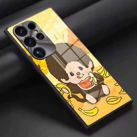 Cartoon M-Monchhichis Phone Case For Samsung S24 S23 S21 S20 S22 A24 A34 A54 A53 Note 20 Pro Ultra Plus 2024 Glass Back Cover