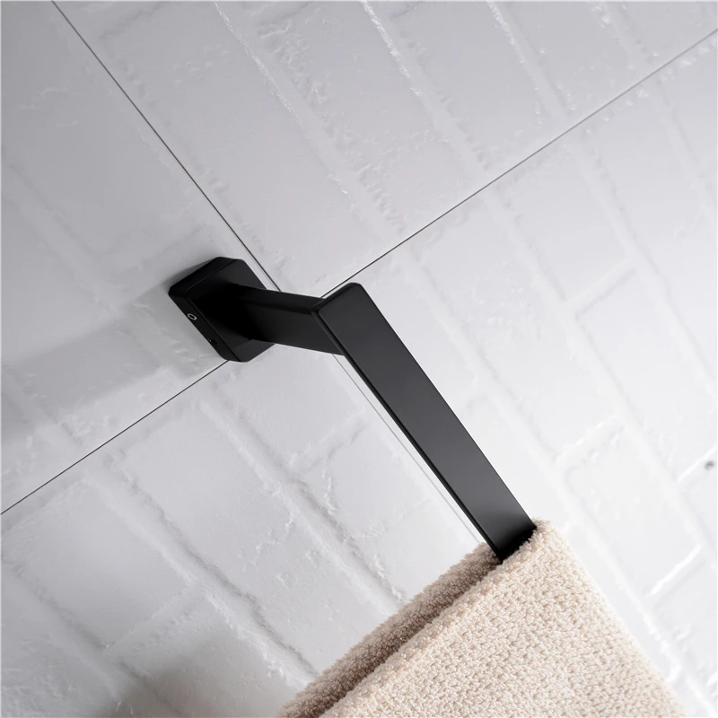 Bathroom black all-copper bath towel rack, towel rack, bathroom hardware pendant package