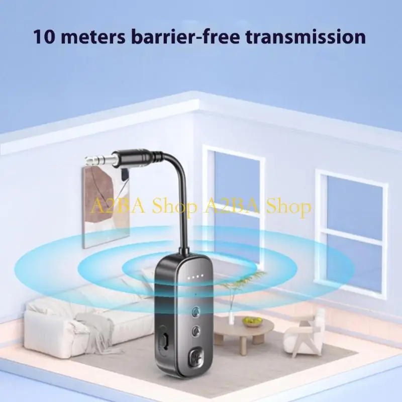 A2BA Car Sound Bluetooth-compatible Transmitters 3.5mm Auxes Adapters 15H Playbacks HIFI Sound Quality Plastic