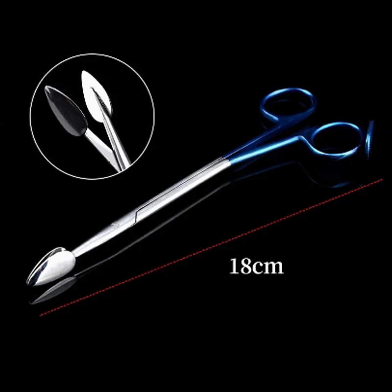 Stainless steel peeler, beauty and plastic surgery line carving surgical tool, facial lifting peeling scissors, blue handle peel