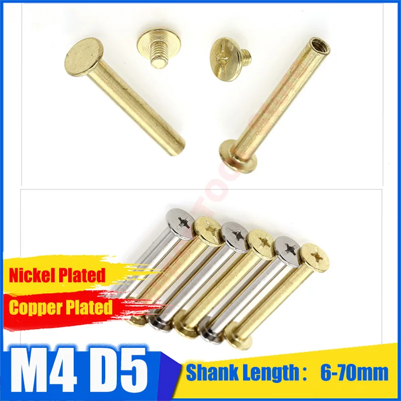 

10-100Set Screws Male Female Interlocking Rivet Nickel Plated Copper Plated Carbon Steel For Calendar Album Account Book Binding