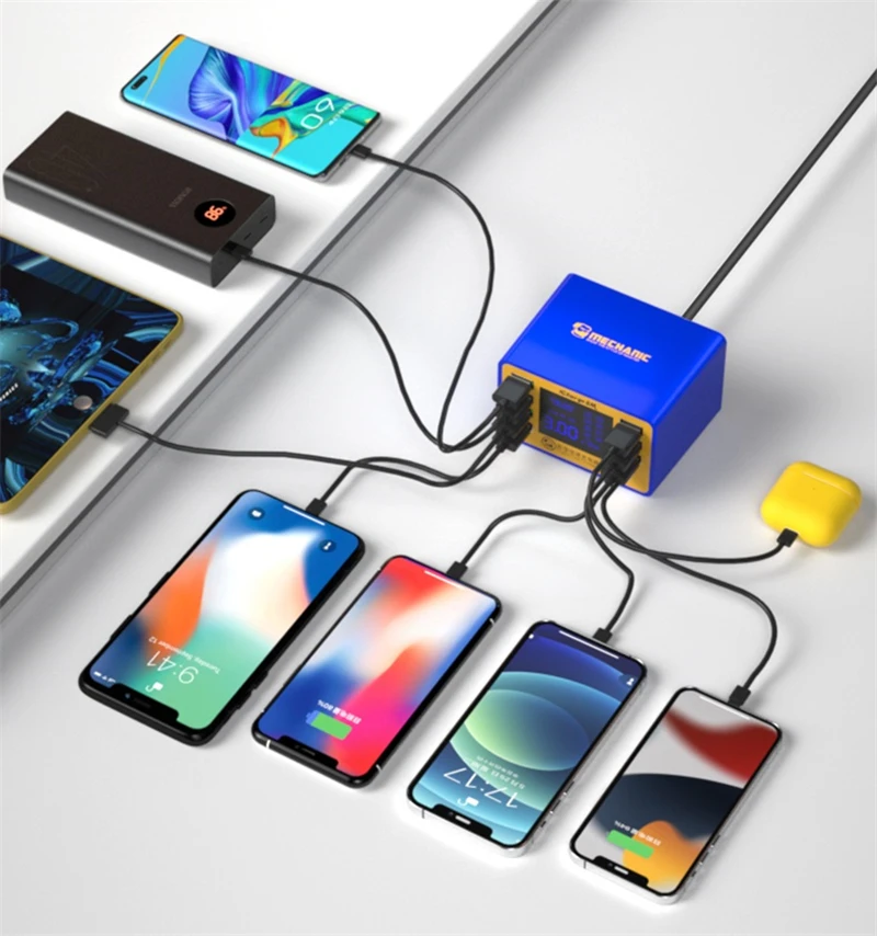 MECHANIC iCharge 8M QC 3.0 USB Smart Charge Support Fast-charging With LCD Digital Display Multi-Port Charger For Tablet Phone