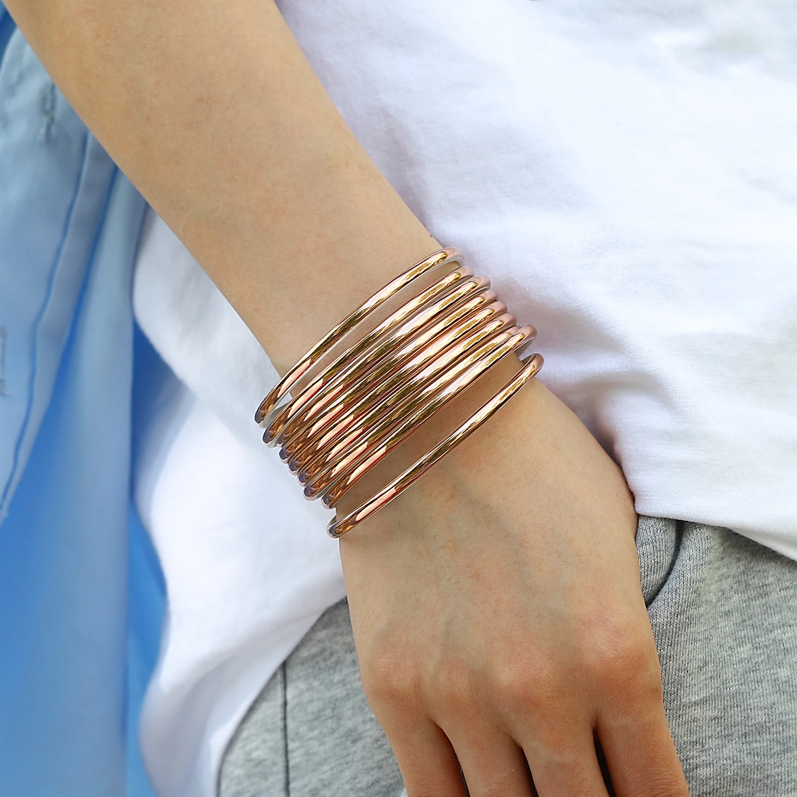 Amorcome Fashion Simple Multilayer Leather Bracelets for Women Men Vintage Minimalist Slim Strips Wrap Bracelet Party Jewelry