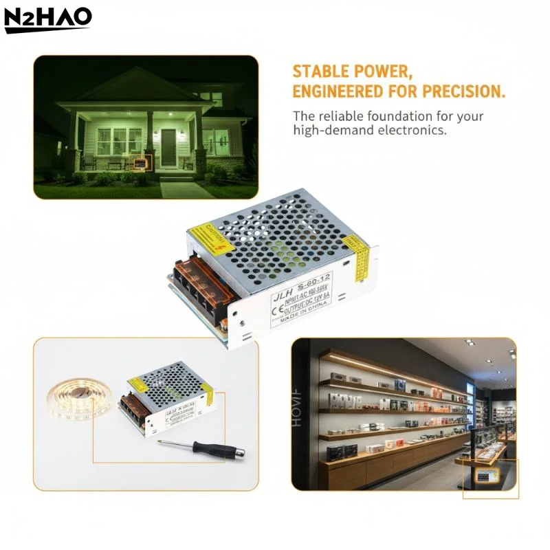 Stable Regulated Output Lighting Transformer AC 110V-240V To DC 5V 2A/5A 25W 60W For CCTV LED Strip Power Supply Adapter