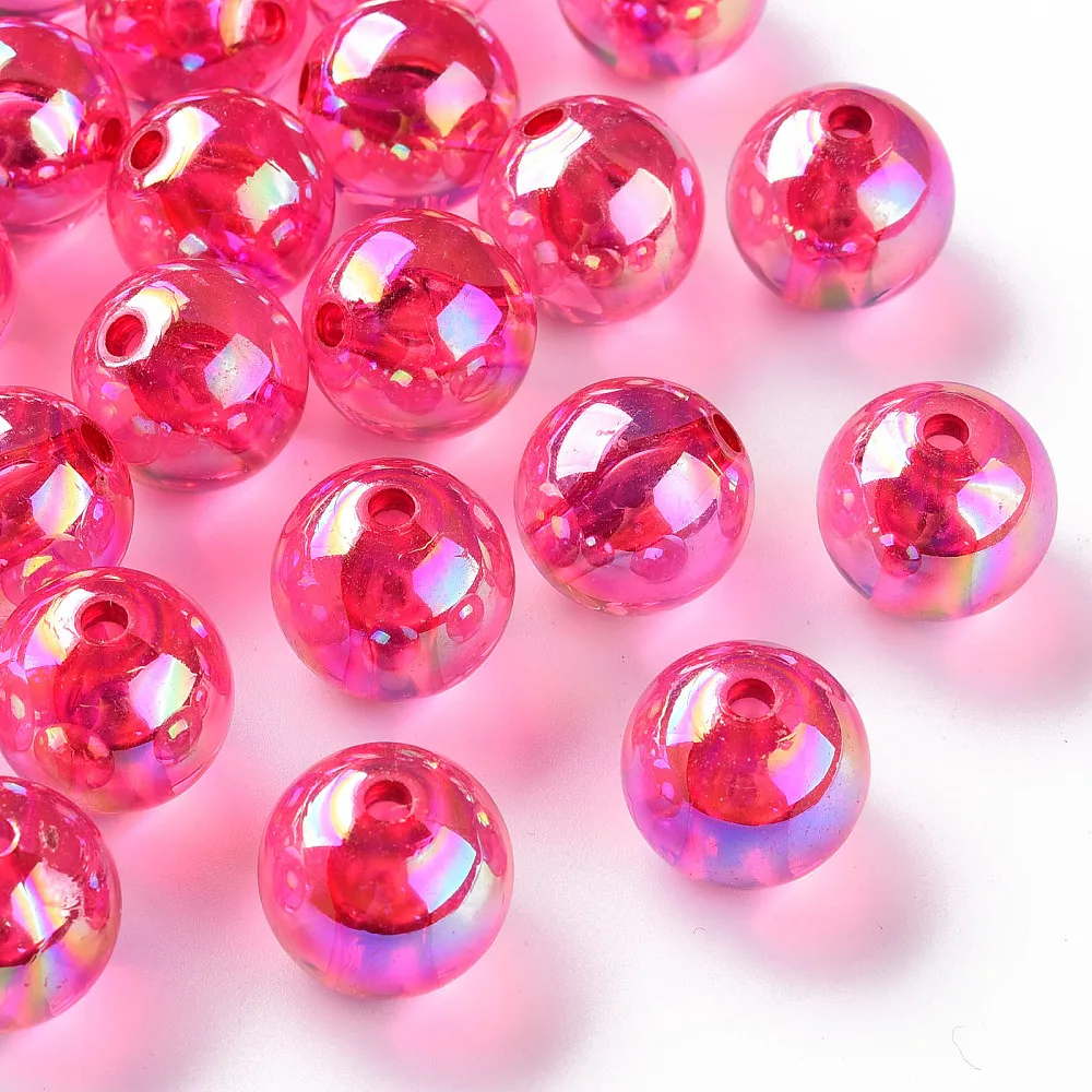 PandaHall 220 Stück AB-beschichtete transparente Acryl-Rundperlen, 16mm Mehrfarbige Schillernde Oberfläche für DIY Armband Schmuck Basteln – Detail 30