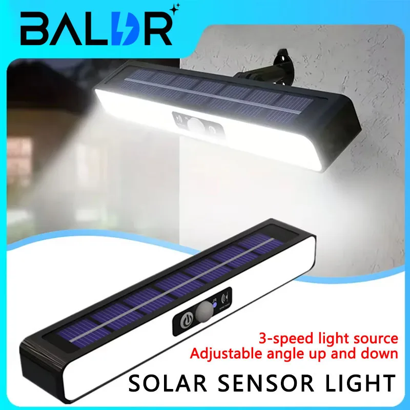 Super Bright Outdoor LED Sensor Solar Light Red and Blue Warning Light Waterproof Courtyard Clip on Portable Safety Lighting