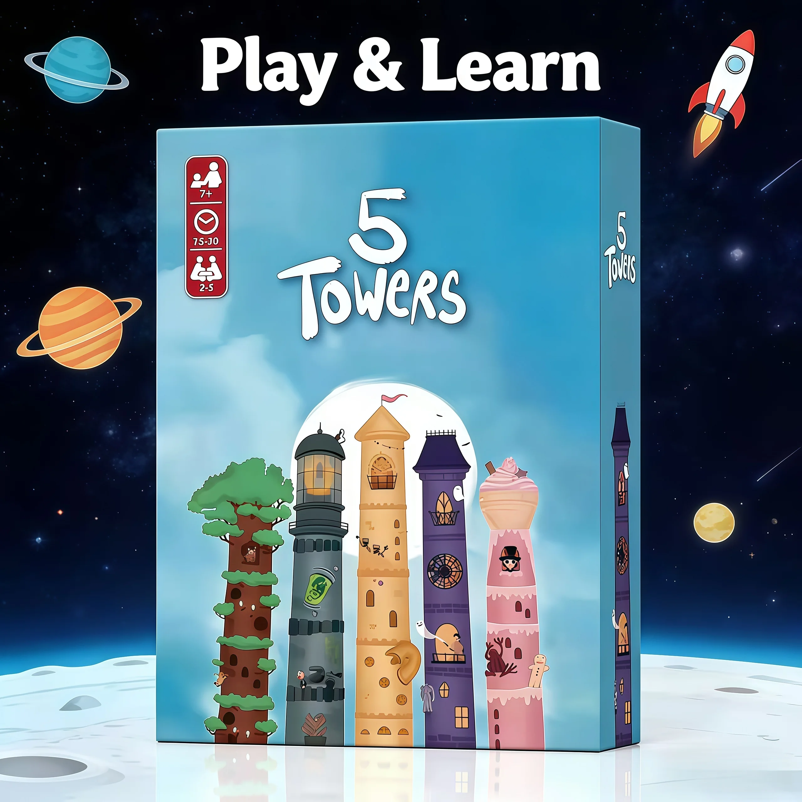 Bestseller 5 Towers ist ein schnelles Kartenspiel, das als Geburtstags- und Weihnachtsgeschenk perfekt ist und die Atmosphäre lebt