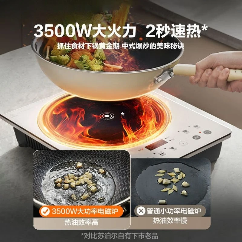 3500W High-Power Induction Cooker: Household & Commercial, Waterproof, Large Panel, Rapid Heating for Stir-Fry