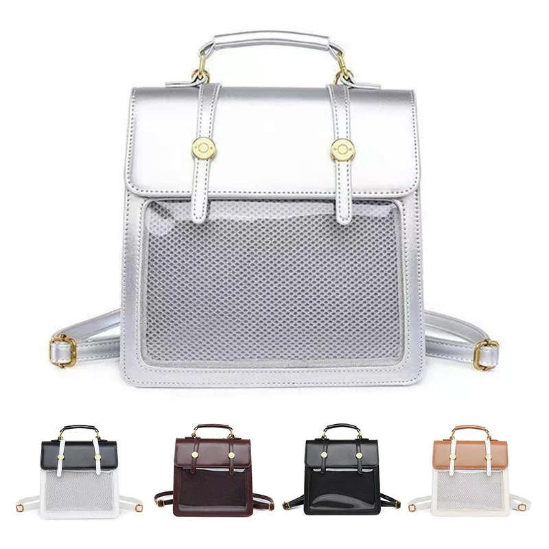 اليابانية JK Itabag شفافة بو الجلود المتناثرة نمط DIY الديكور حقيبة ظهر تحمل على الكتف للنساء الفتيات أنيمي المعرض تأثيري #5