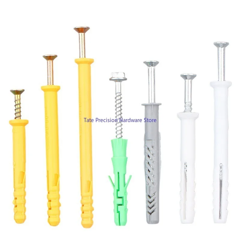 Expansion Screw Tube Plastic Nylon Pull Burst Screw Cabinet Wardrobe Small Yellow Croaker Self-Tapping Screw Expansion Tube