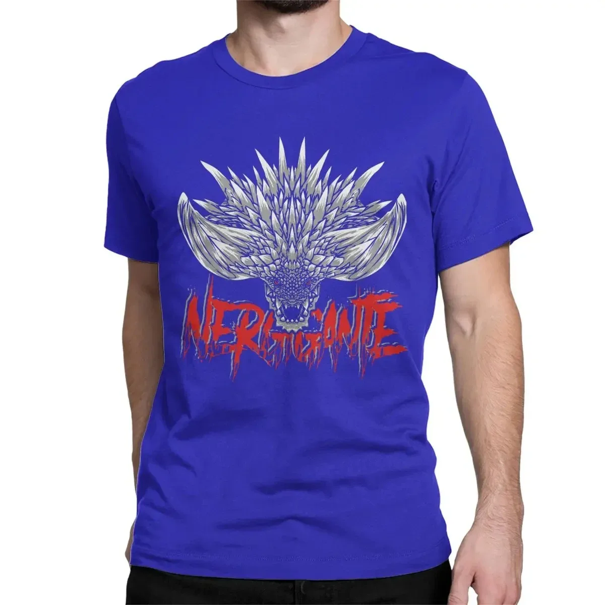 Men Print T-Shirts Nergigante Monster Hunter World Leisure Pure Cotton Tees Short Sleeve T Shirts Round Neck Tops Summer