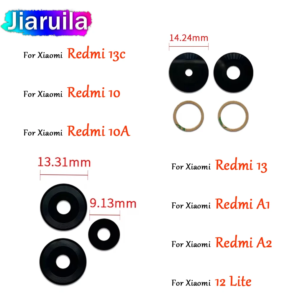 Repair Lens Cover With Adhesive Sticker Rear Back Camera Lens Glass For Redmi 13C 13 A1 A2 A3 10 5G 10A 12 4G 5G 12C 12 Lite