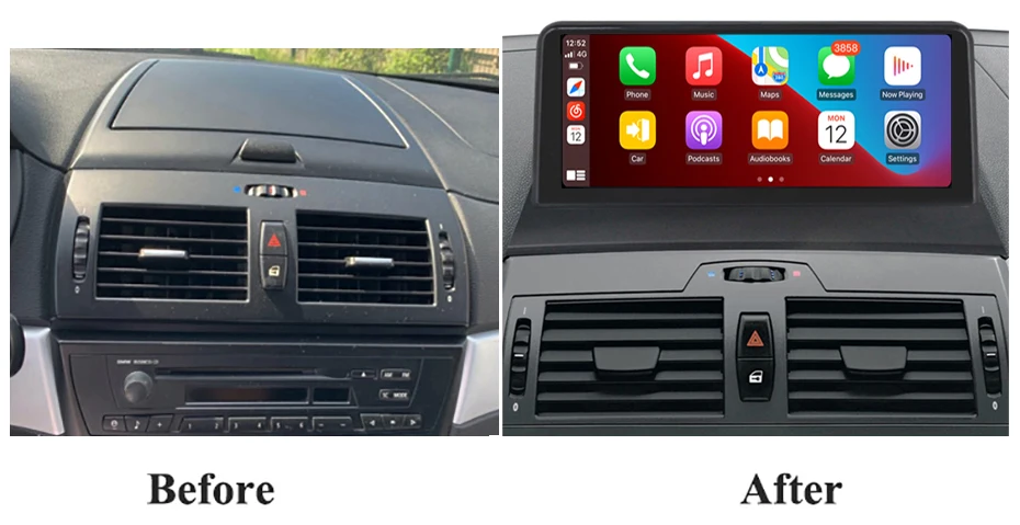 Blue-tooth 10.25 Inches Wireless Apple CarPlay Android Auto Head Unit Touch Screen Car Multimedia For BMW X3 E83 2004-2010