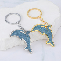 Cute Dolphin Keyring for Couples Zinc Alloy Cartoon Pendant Novelty Gift Souvenirs for Women Men's Keys Buckle Key Chains