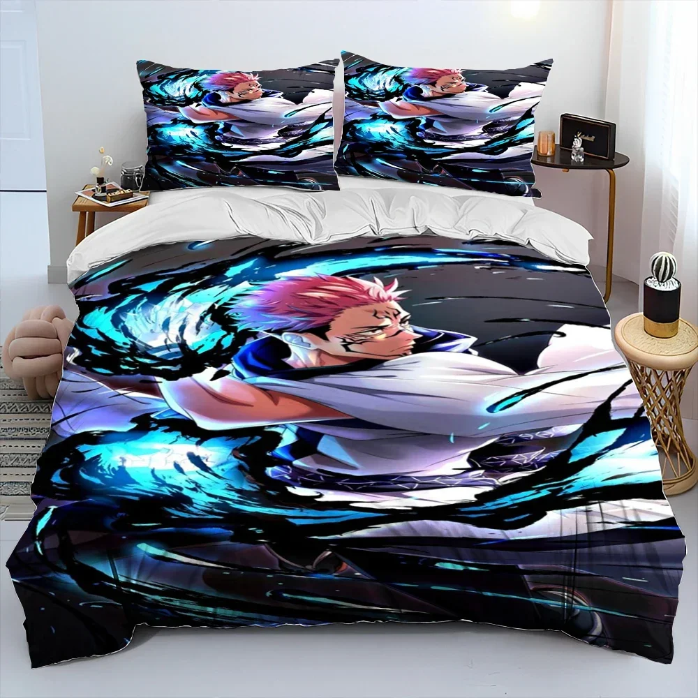 

3D Jujutsu Kaisen Anime Cartoon Comforter Bedding Set,Duvet Cover Bed Set Quilt Cover Pillowcase,king Queen Size Bedding Set Kid