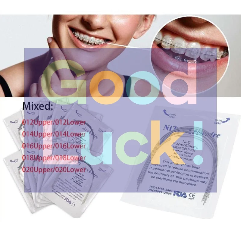 【WA】AG 10Pcs/1Pack Dental Arch Wires Super Elastic NITI Round Rectangle Archwire Lower/Upper 012/014/016/018/020