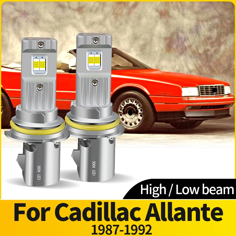 

2PCS LED 9004/HB1 Headlight HI/LO Beam LED Car Headlamp Bulb 12V Super Bright 6500K Turbo Fan CSP For Cadillac Allante 1987-1992