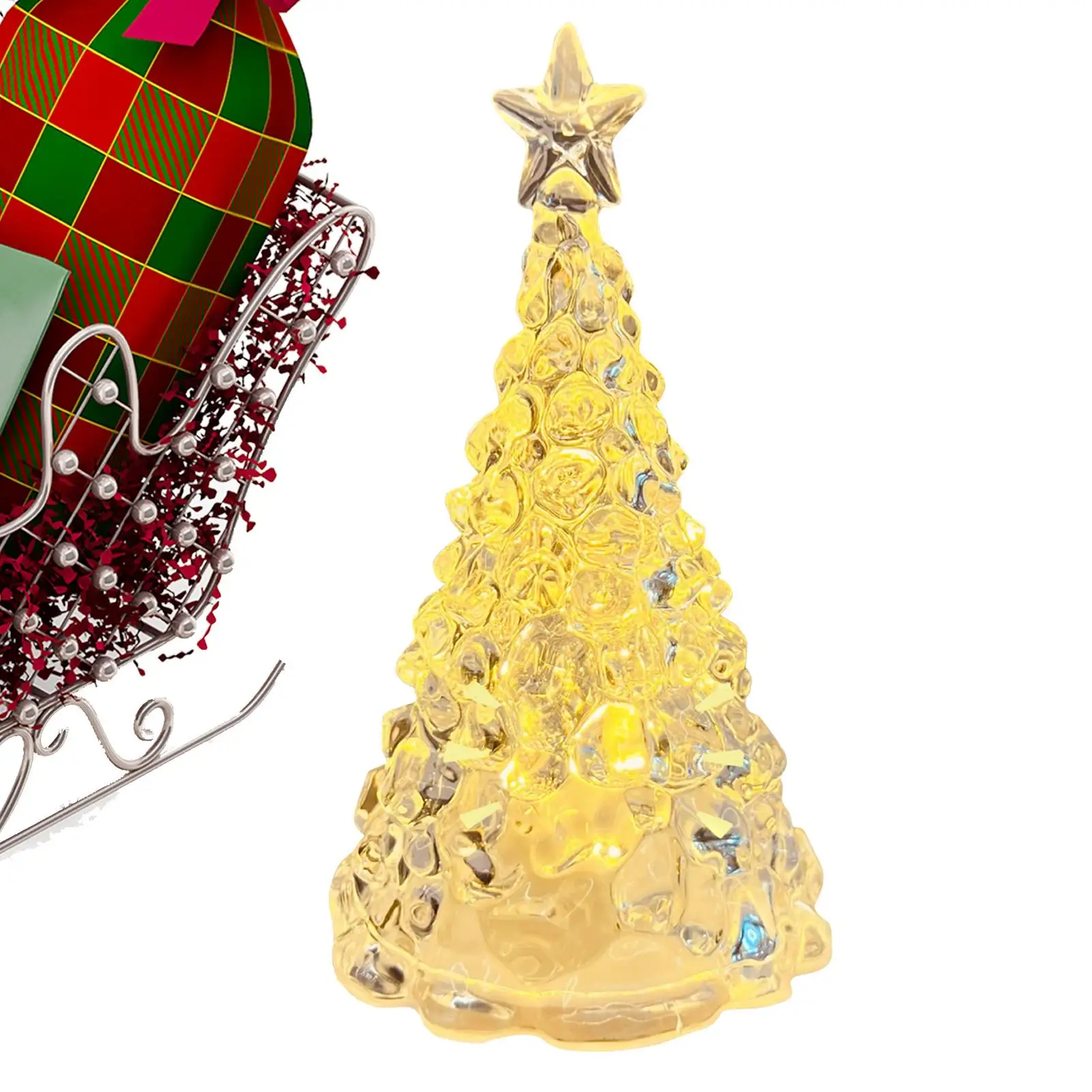Christmas Tree Desk Night Lamp Exquisite Festive Vintage Christmas Decoration Decorative Glow Light Home Decor for Bedroom