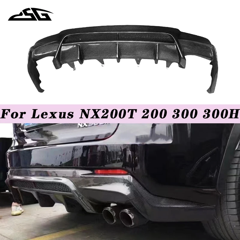 

Car Rear Lip Splitter Carbon Fiber Rear Bumper Lip Diffuser Spoiler Cover For Lexus NX200T 200 300 300H Body Kit Accessories
