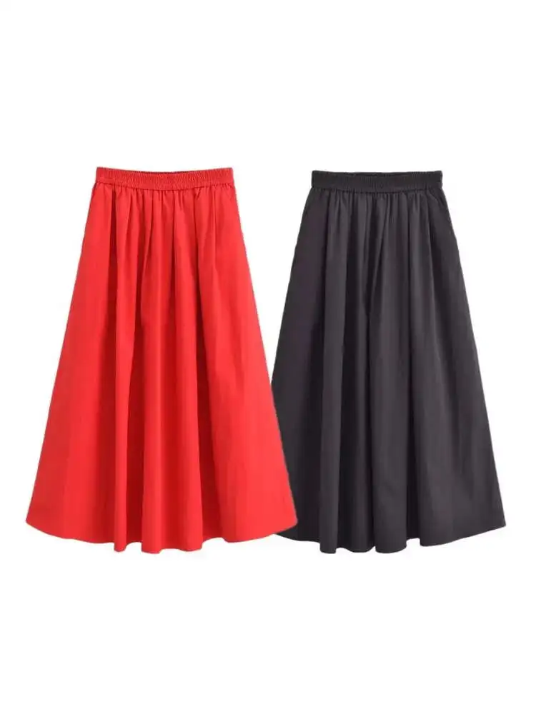 

Модная повседневная цветная юбка с высокой талией, юбка трапециевидной формы, легкая весенне-летняя повседневная женская юбка Faion