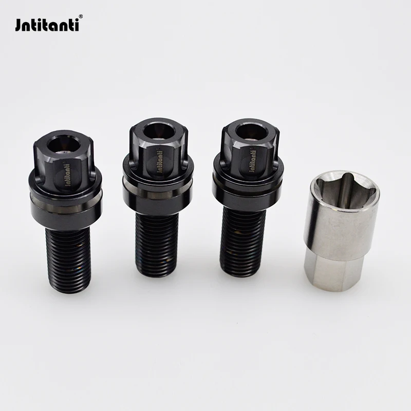 

Jntitanti Gr.5 Titanium Ti-6Al-4V Anti-theft Ball Seat Floating Washer Wheel Bolts with titanium keyM14*1.5*28/35MM for VW AUDI