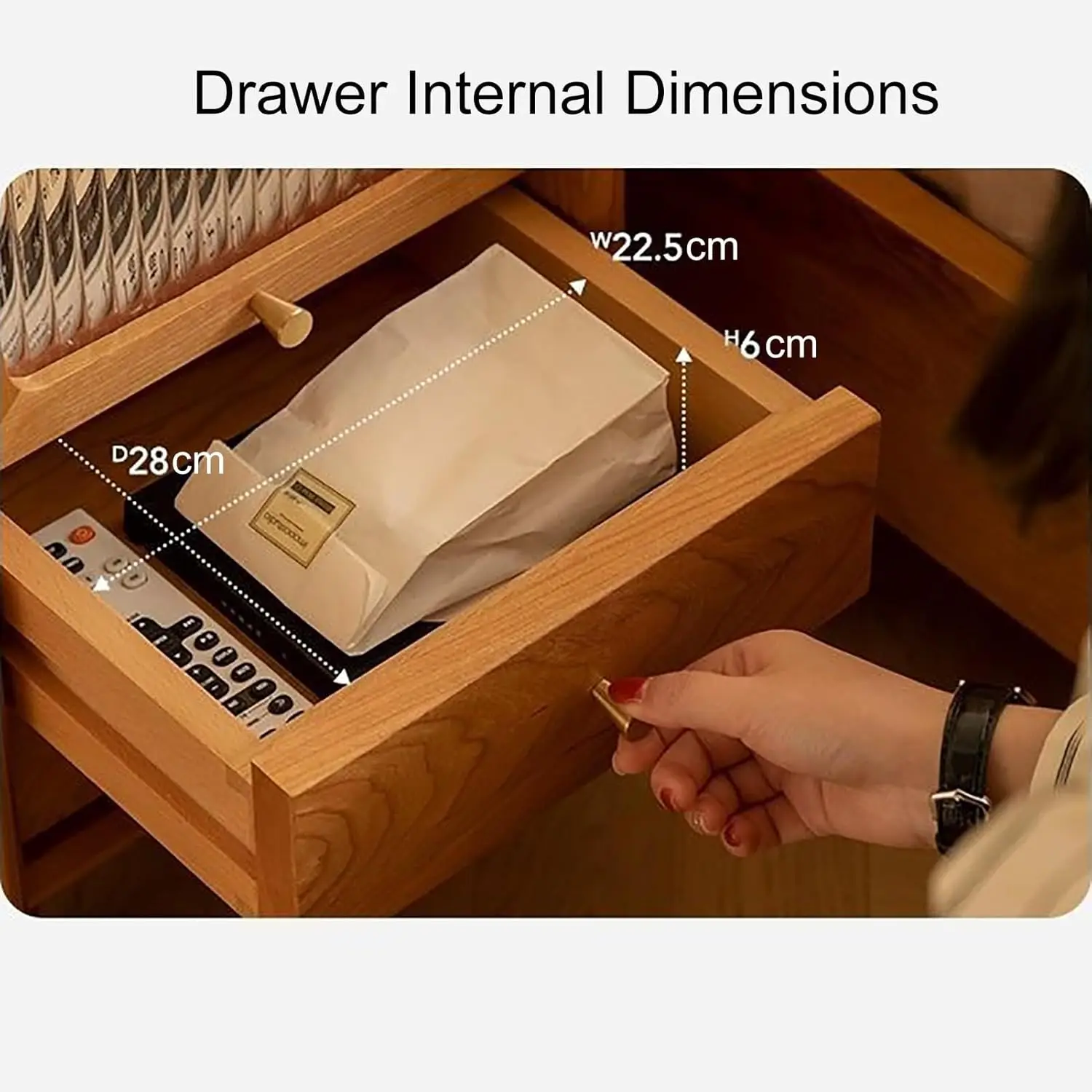 Mesa de cabeceira de madeira com gavetas, 11,8/15,7 pol. de largura, mesa de cabeceira pequena para espaços pequenos