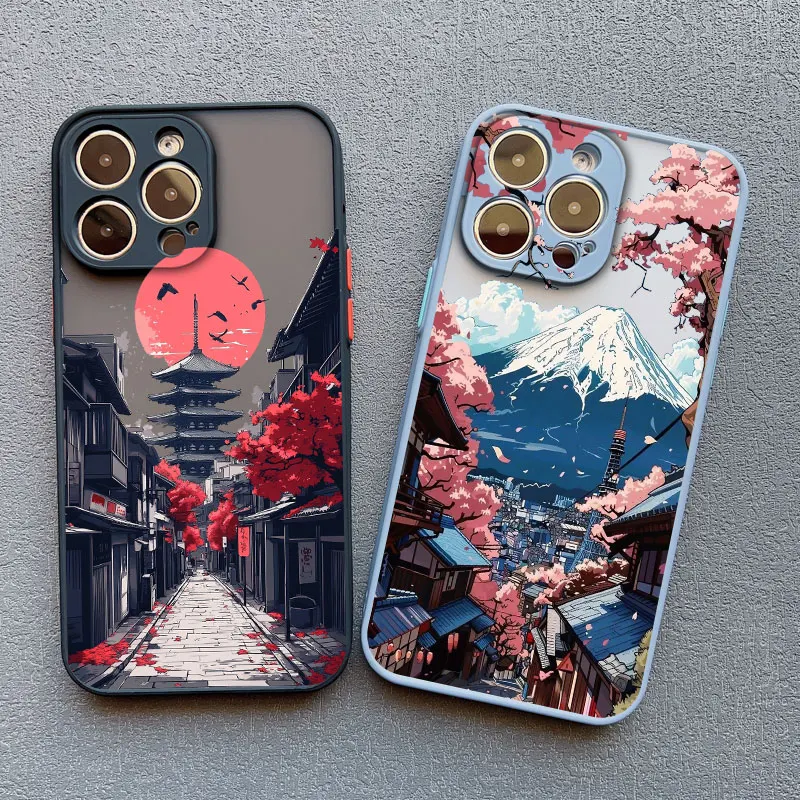 Japanische Mount Fuji Scenic Area Handyhülle für iPhone 16 17 14 Pro Max Plus 13 12 11 Mini 15 Pro Max XR XS X Rückseitenabdeckungen – Detail 9