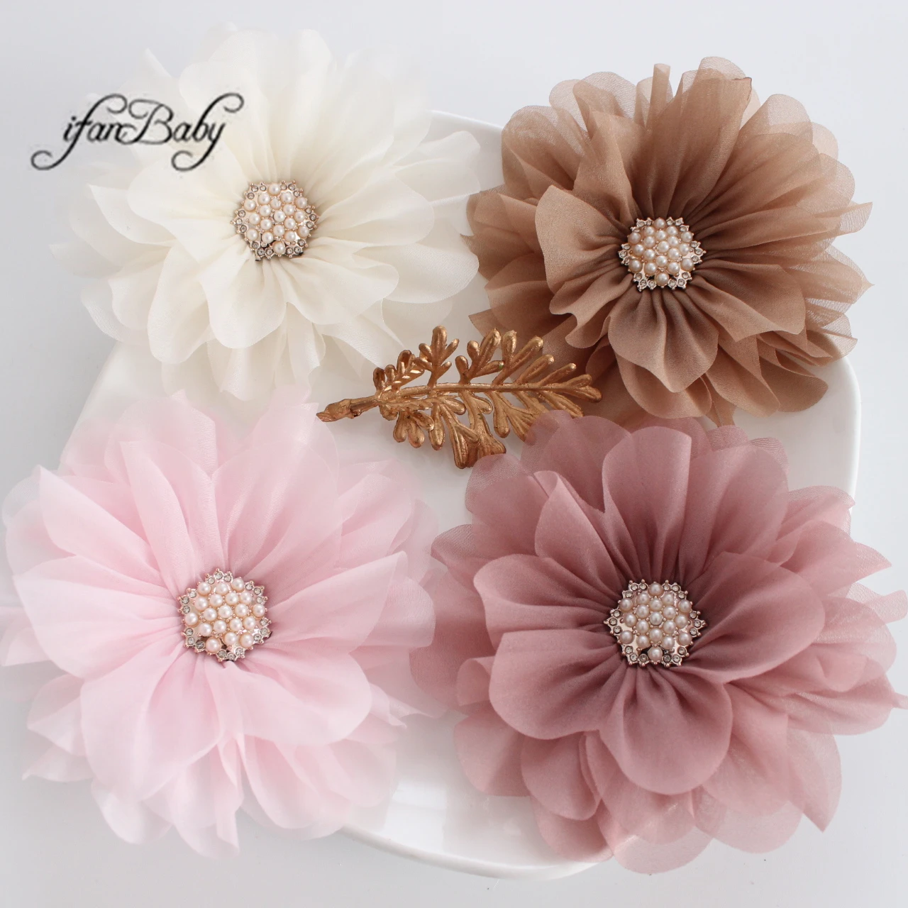 

11 м 3D шифоновая ткань камелии, аксессуары для волос для девочек, органза, балерина, цветы, нашивки для волос, шапки для детей