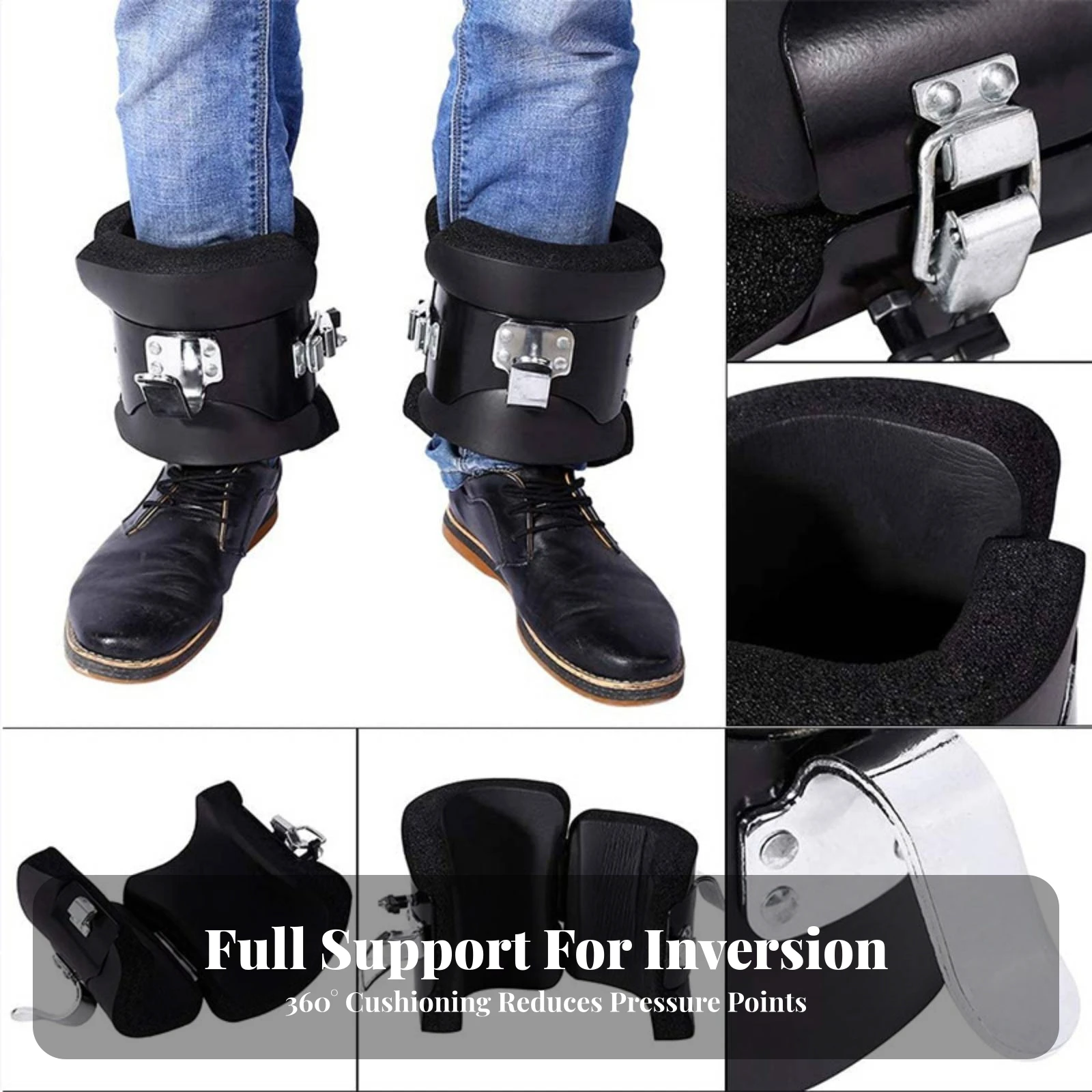 Inversion Boots with Foam Padding Heavy-Duty Inversion Boots with Metal Buckles Fitness Gear Cushioned Comfortable for Athletes