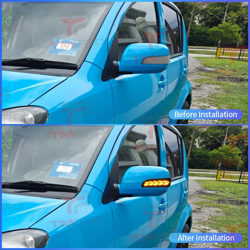 Suitable for 2006-2011 Proton MYVI rearview mirror turn signal dynamic yellow/blue sequential lights car modification