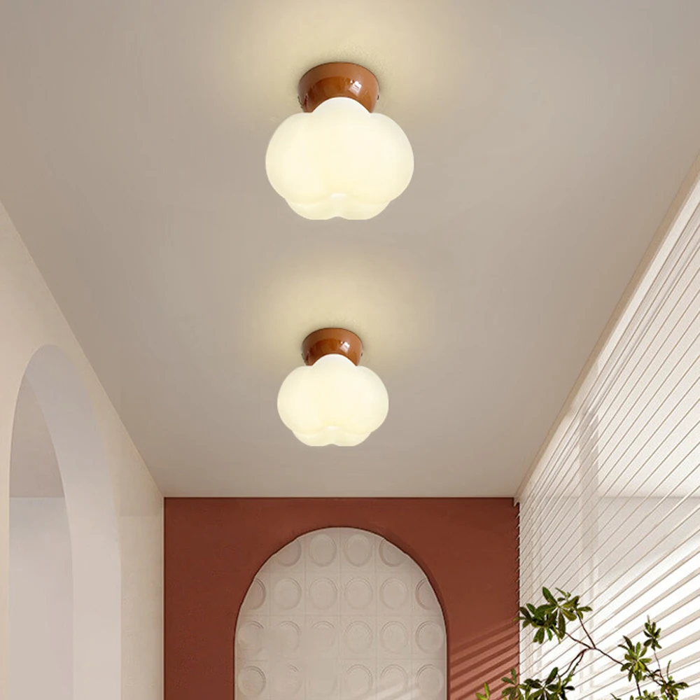 

Современный светодиодный потолочный светильник, хлопковый фонарь с тыквой, прихожая, коридор, коридор, простой светильник для балкона, гардероба