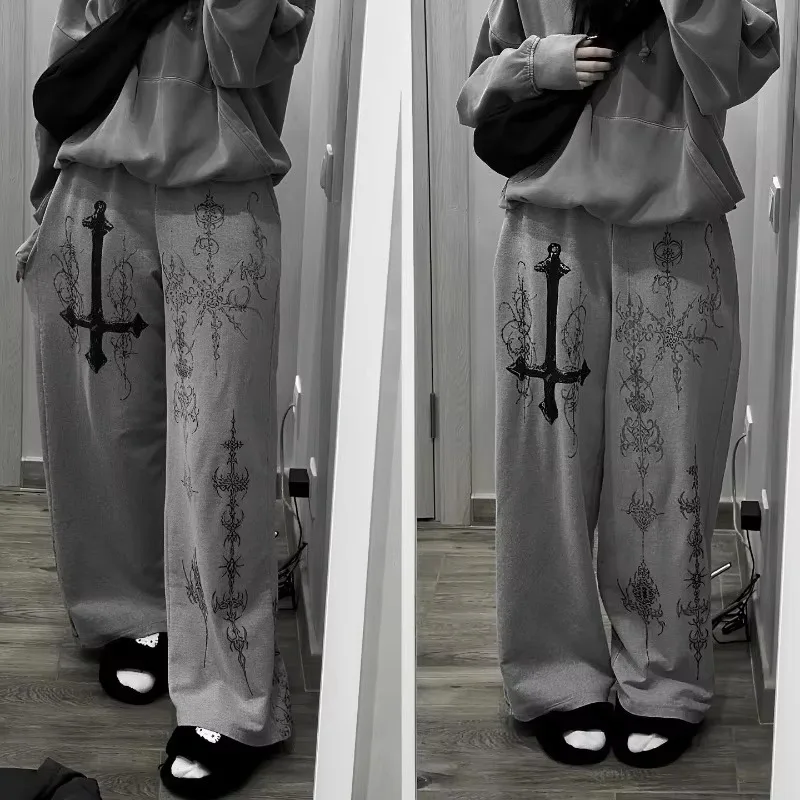 2026 Summer Casual Long Pants, Straight-leg Printed Pattern Wide-leg Pants for Men and Women Hip Hop Comfortable Sport Pants