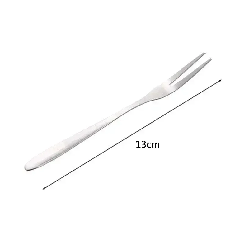 10/20/40pcs 13cm Stainless Steel Snail Fork Two-tine Fruit Dessert Forks for Cake Snack Bar Restaurant Party Banquets Tableware