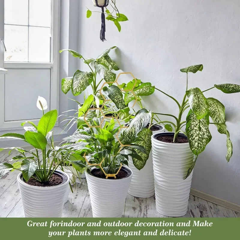 High-quality 1pcs Gold Honeycomb Metal Trellis Small Plant Climber Support for Indoor Pothos Climbing Plants