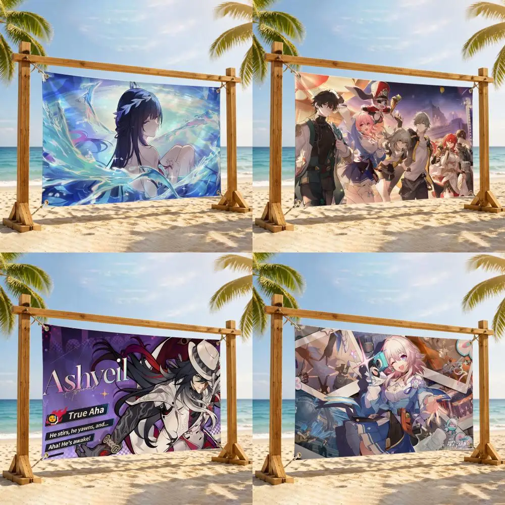 Honkai Game S-star Rail Flags Flag Ultra Soft Banner Outdoor Garage Door Wall Hanging Decor Waterproof Polyester