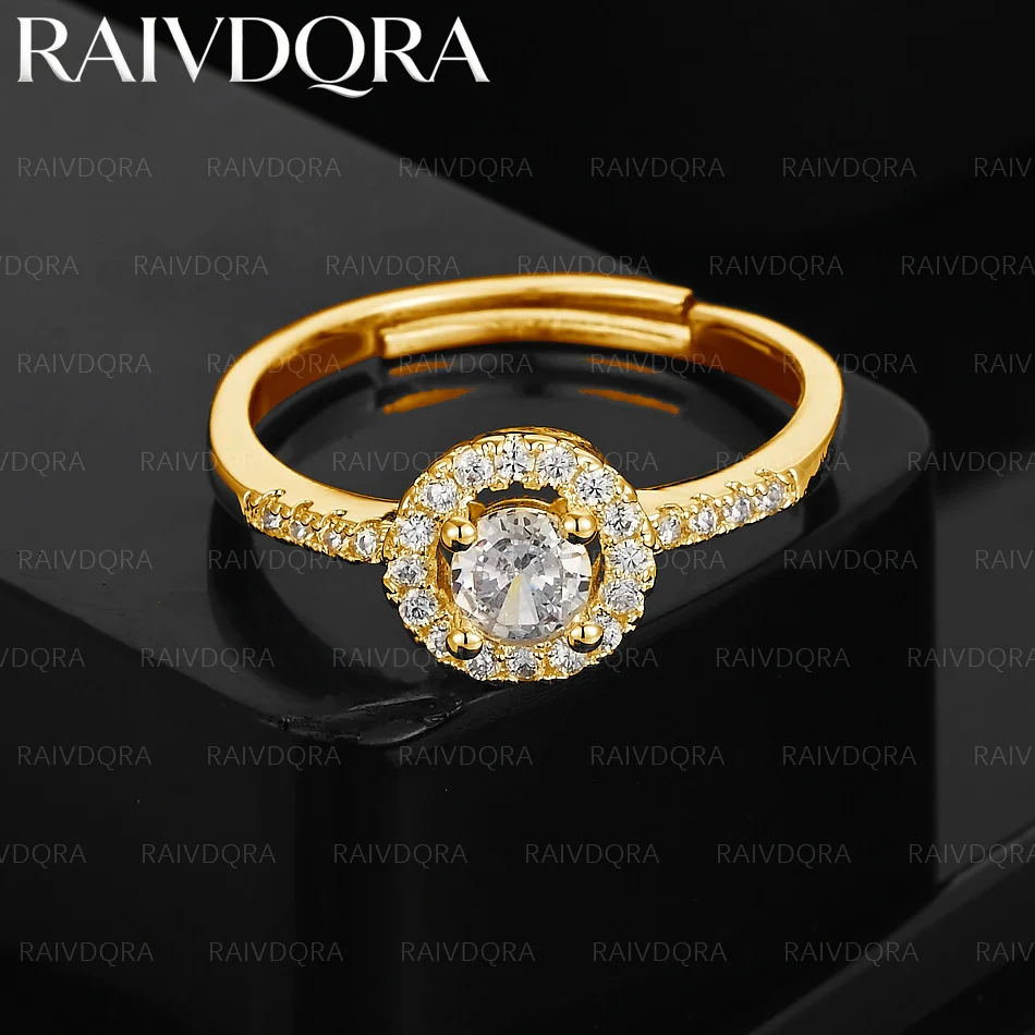 

18K Gold Plated Zircon Wedding Ring For Women and Men Fashion Jewelry Classic Simple Grace Engagement Accessories