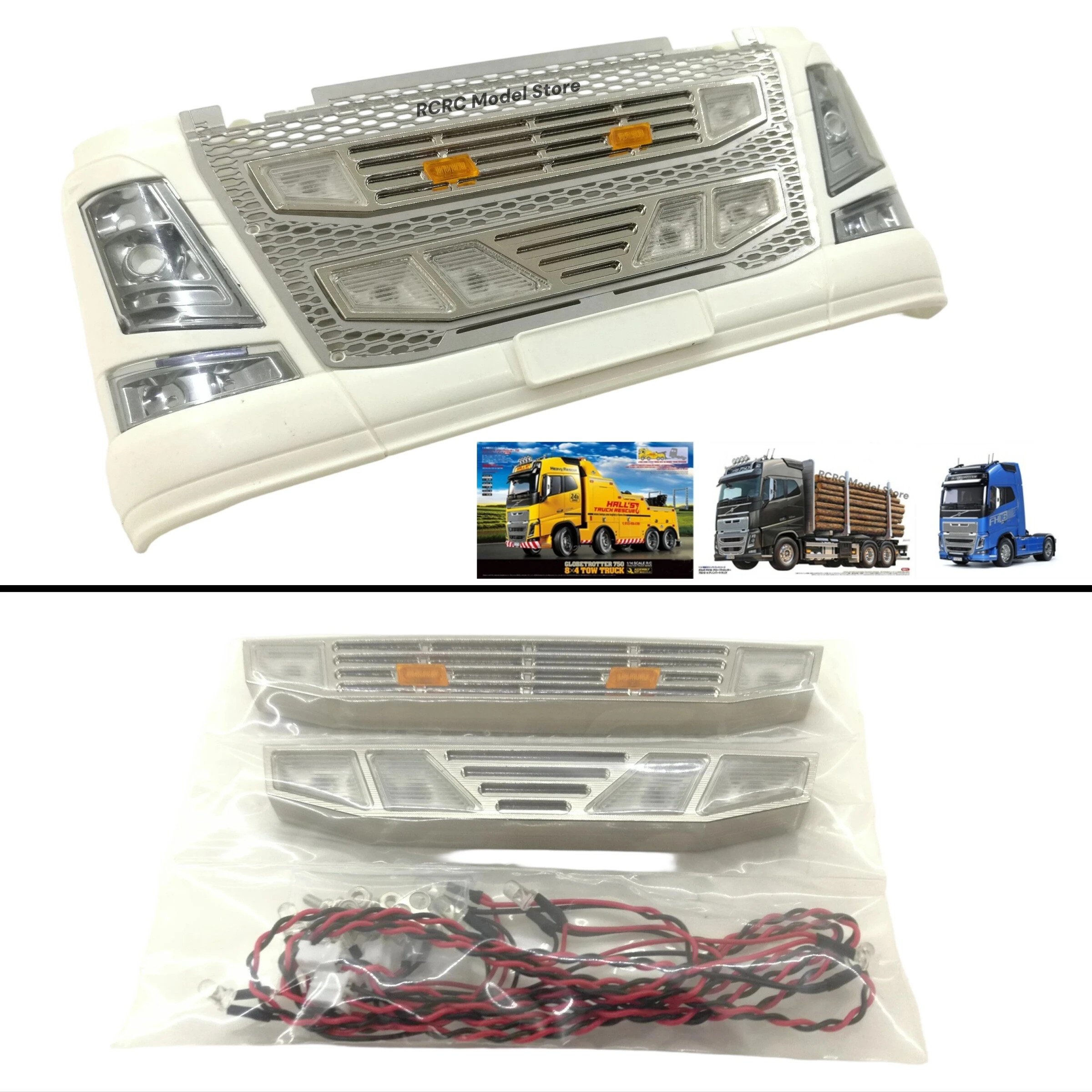 1/14 Scale Model Truck CNC Metal Grille Light Parts For Tamiya Volvo FH16 Series 1/14 RC Tractor Truck DEGREE MODEL Accessories