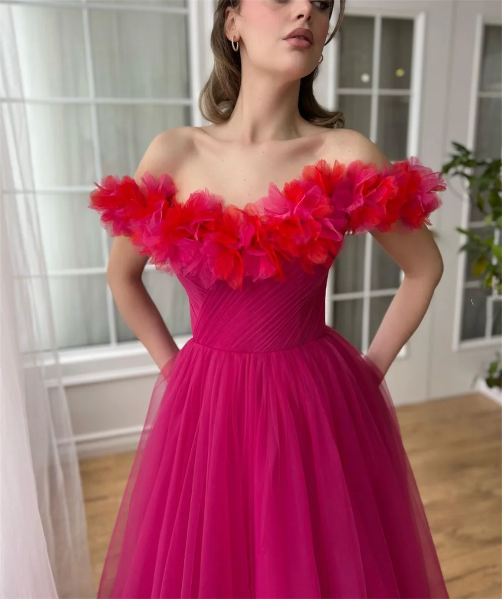 Annie Sweetheart Hot Red Prom Dresses A-line Tulle Fairy Evening Dresses Sexy Strapless Wedding Party Dress Vestidos De Noche