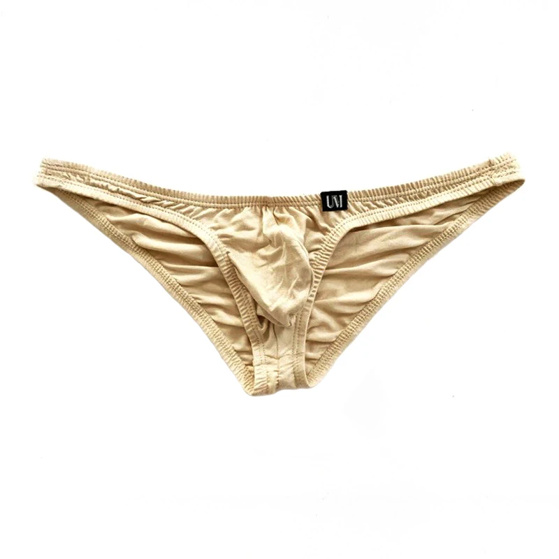 Men's Ultra-Thin Modal Briefs 3D Form-Fitting Breathable Ruched Hip Lift Bulge Enhancing Underwear Sexy Comfortable Fashion