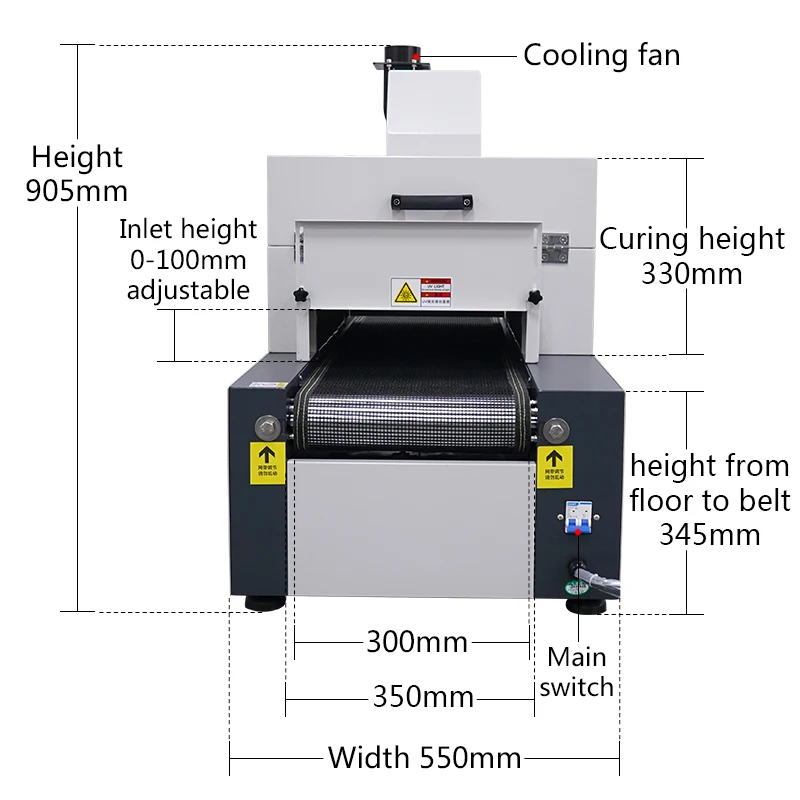Ultraviolet curing machine RX300-2 lamp UV glue curing machine screen printing ink curing machine wholesale
