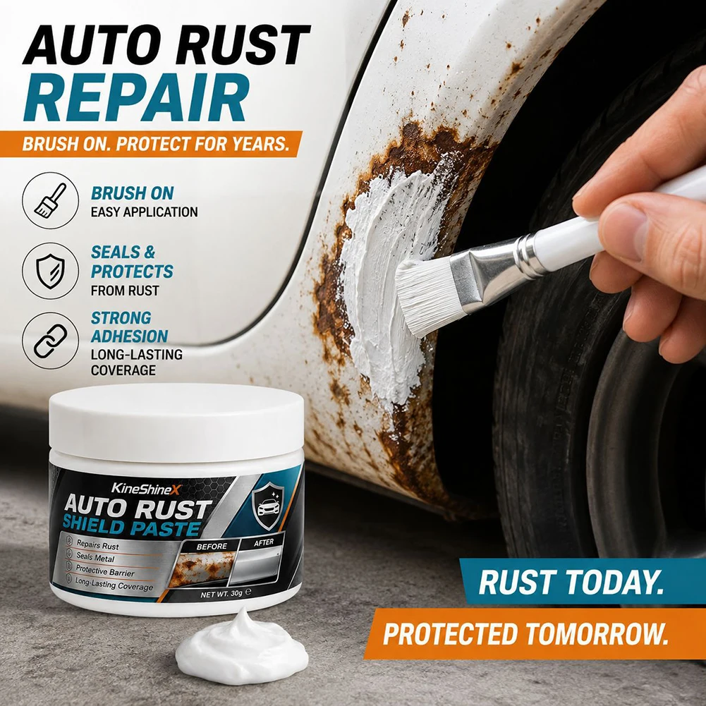 Car Metal Rust Remover Fast Acting Polishing Paste Protecting Metal Surfaces Restores Shine Auto Maintenance & Restoration