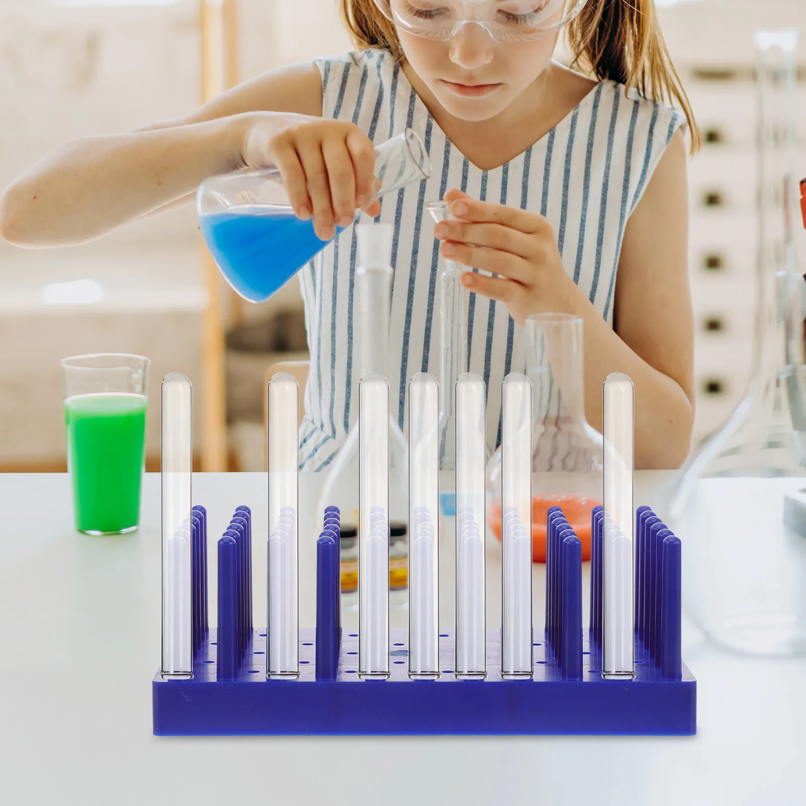 Test Tube Drying Stand Plastic Material Excellent Craftsmanship Reliable Peg Rack for Lab Test Tube Drying and Storage