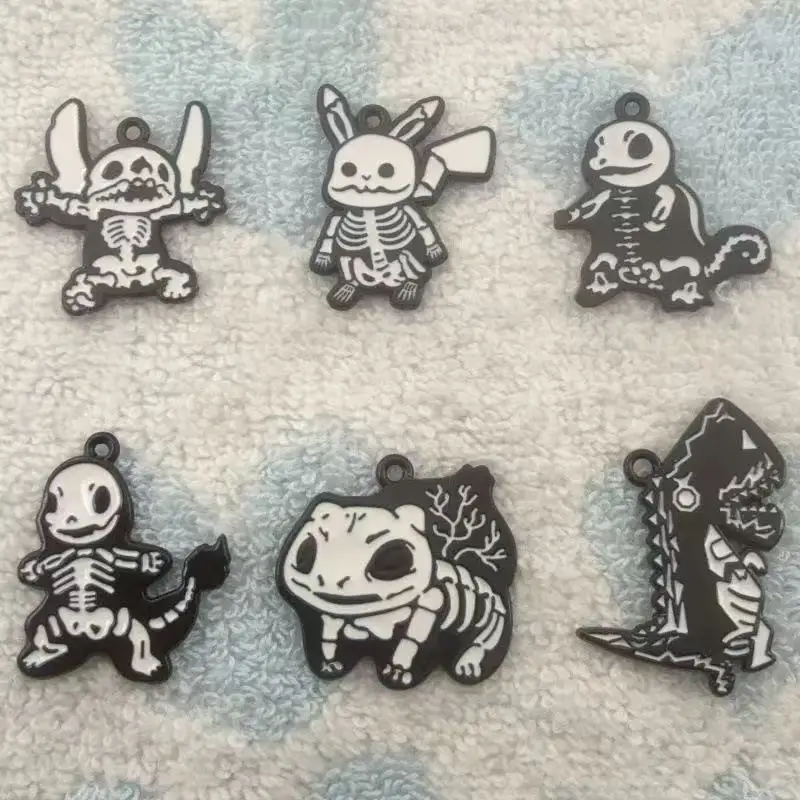 10PCS alloy oil drop spray painted cartoon animal pendant, DIY jewelry making earrings, keychains, jewelry accessories