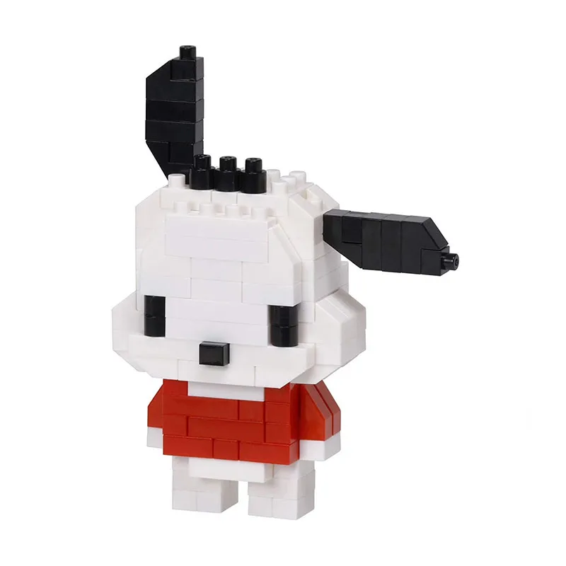 

Kawaii Nanoblock Genuine Sanrio Building Blocks Kuromi Pompompurin Pochacco Hangyodon Cinnamoroll Original Micro Brick Figure