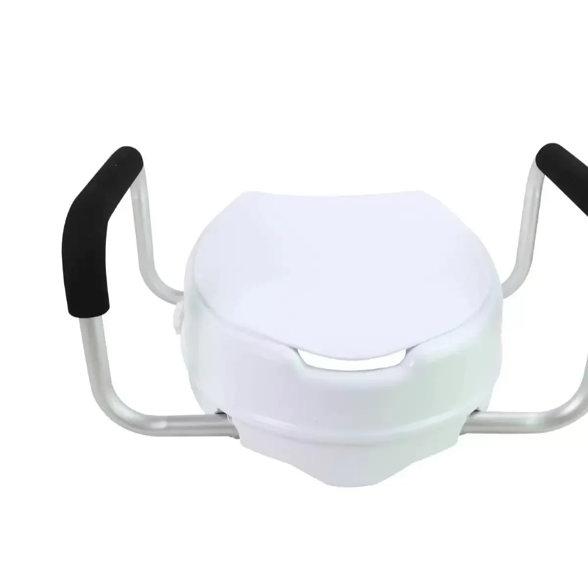 Aluminum alloy 2-4 inch removable toilet heightening device with lid, heightening pad for the elderly, pregnant women, armrest