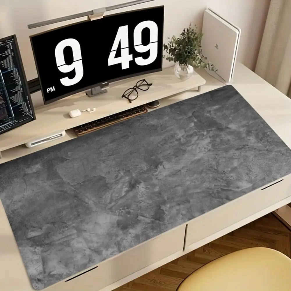 Grey Concrete Texture Large Mouse Pad Industrial Style Desk Mat Waterproof Non-slip Keyboard Pad for Office Home Gaming