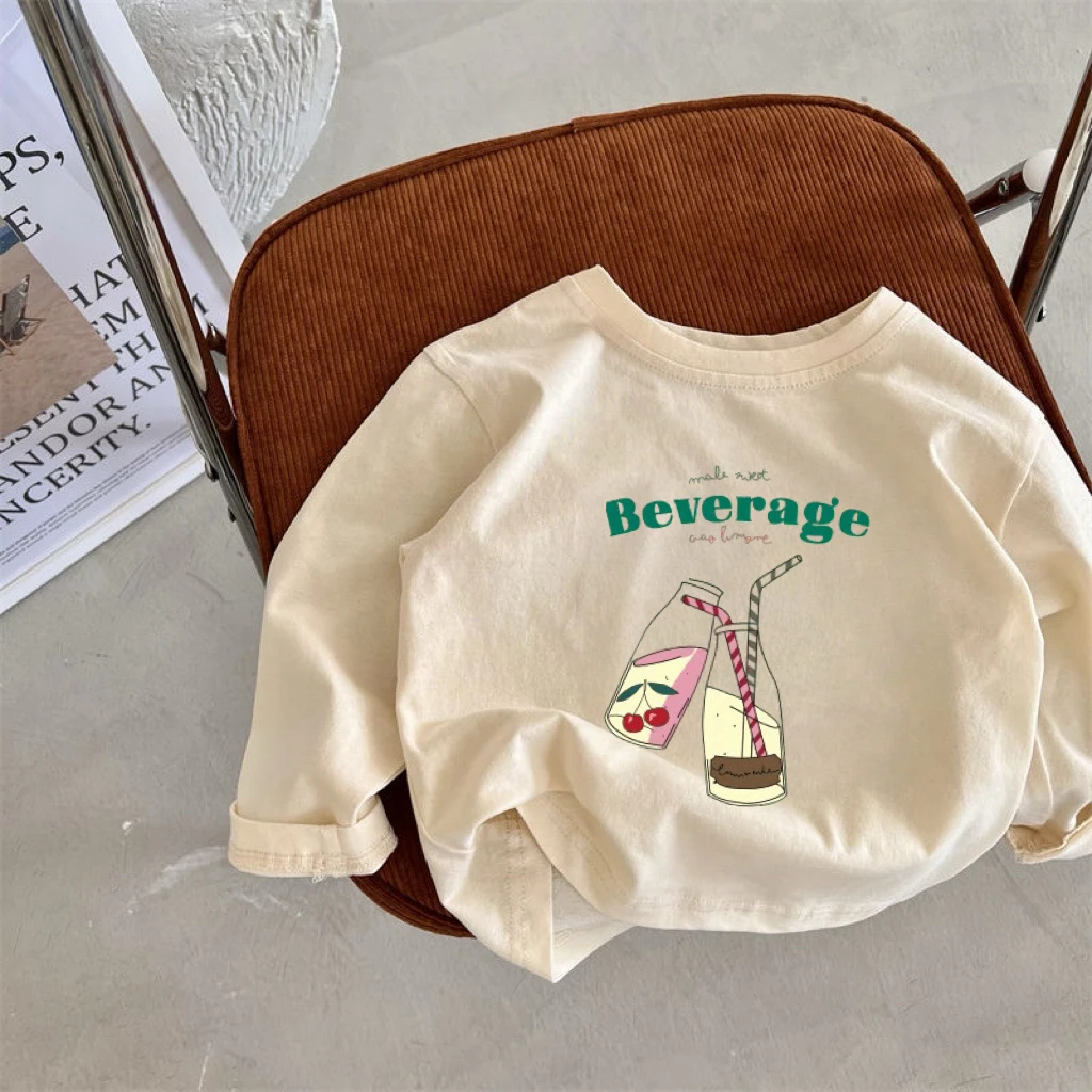 تي شيرت لطيف بأكمام طويلة بلوزات زرقاء 2026 ملابس ربيع الخريف للأطفال موضة بسيطة متعددة الاستخدامات قميص أساسي فضفاض ورقيق ملابس رياضية #4