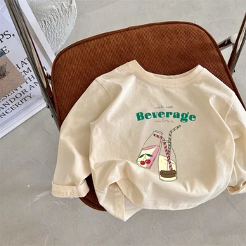 Kids' Long-Sleeve Cotton T-Shirt | Soft Casual Top for Ages 1-7 4 Long Sleeve Cute T-shirts Blue Tops 2026 Spring Autumn Clothes Kids Fashion Simple Versatile Base Shirt Loose Thin Sports Tops 4